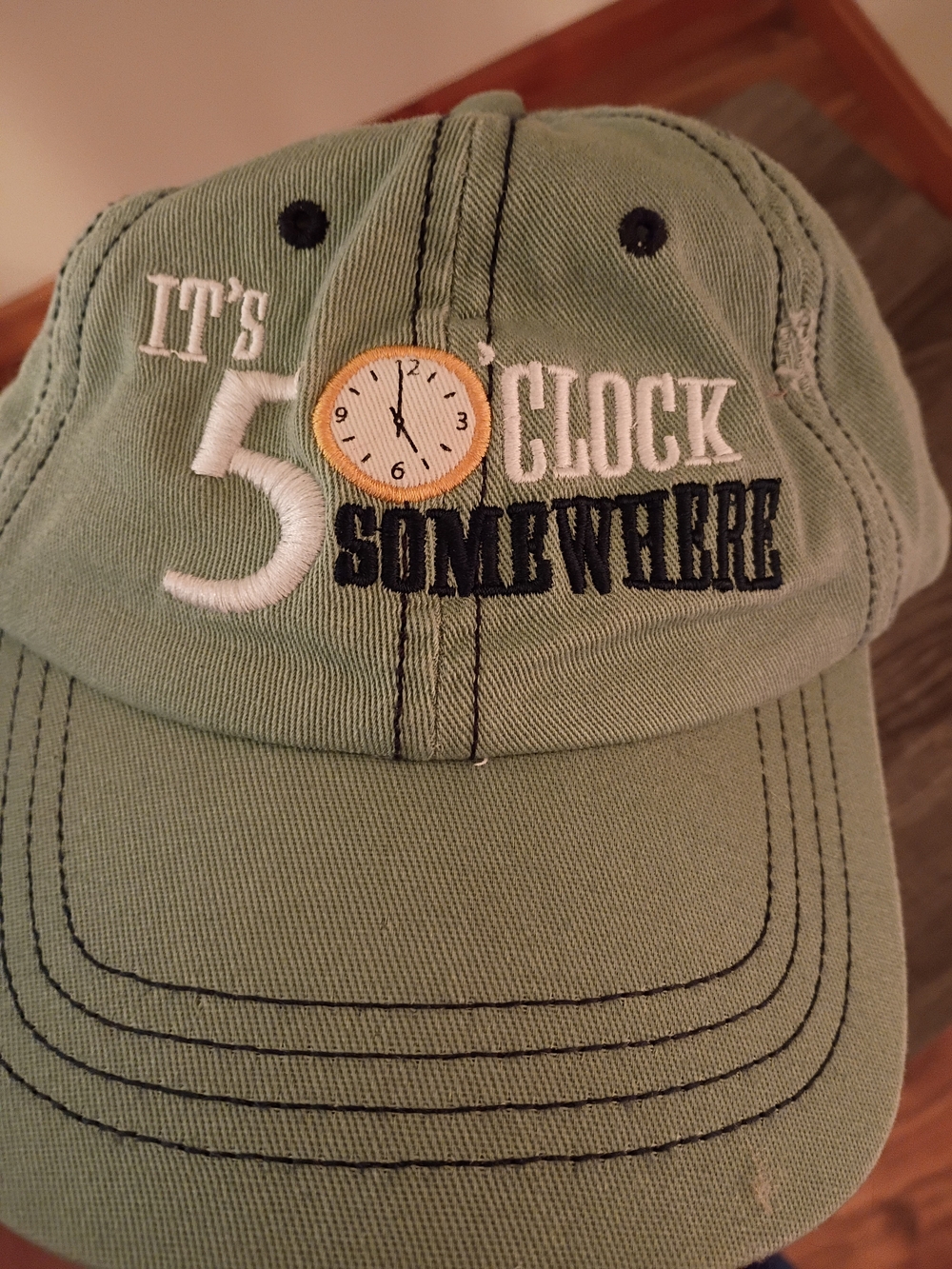 Margaritaville Light Green Baseball Cap with Clock Embroidery
